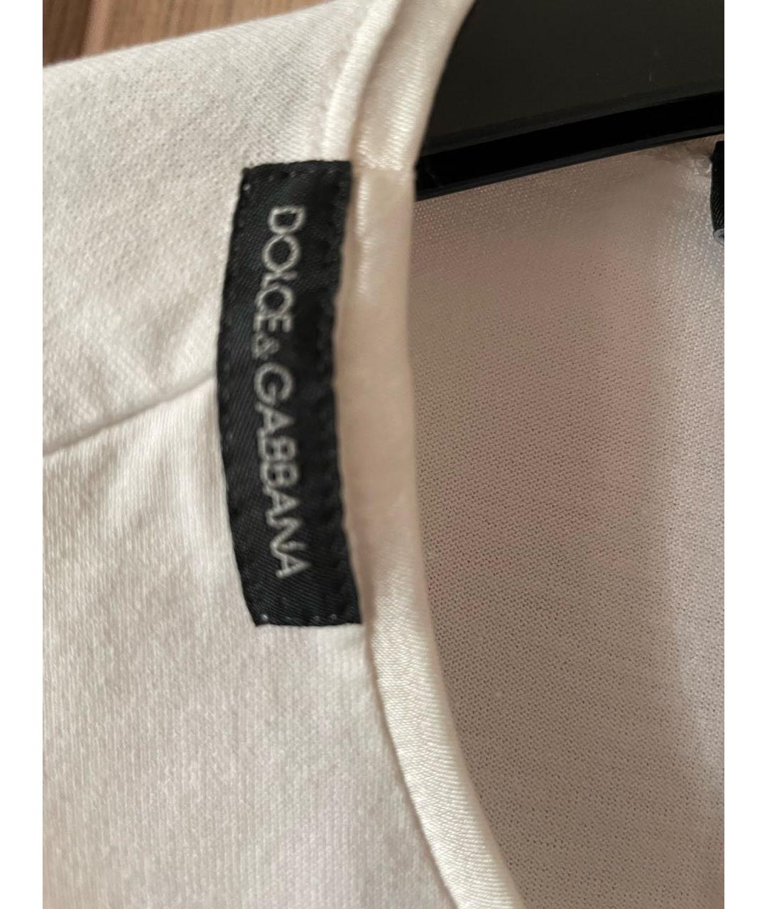 DOLCE&GABBANA Белая хлопковая футболка, фото 6