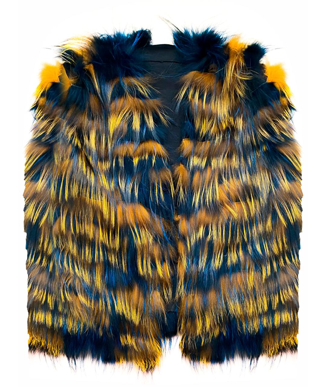 FENDI Коричневый меховой жилет, фото 1