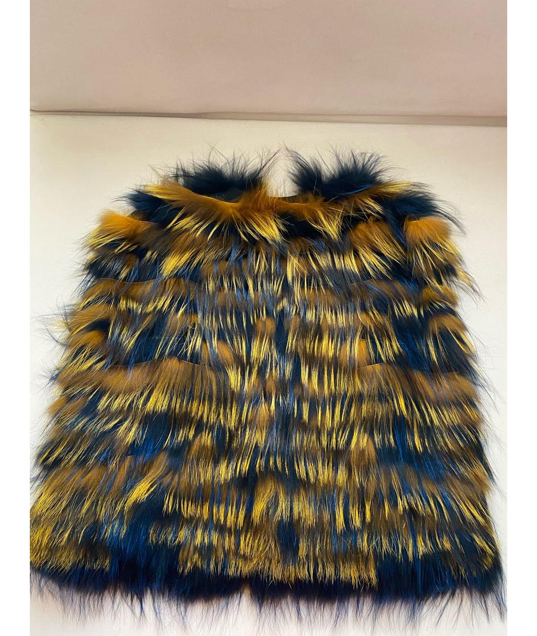 FENDI Коричневый меховой жилет, фото 2