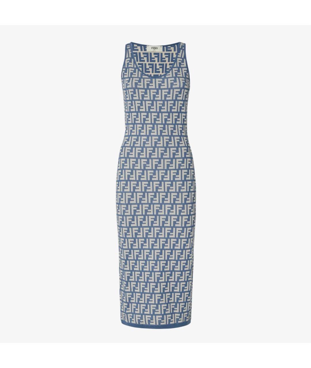FENDI Синее повседневное платье, фото 4