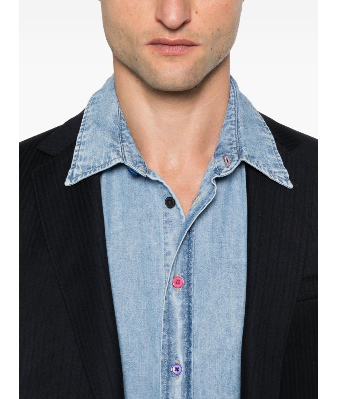PS BY PAUL SMITH Голубая хлопковая кэжуал рубашка, фото 4