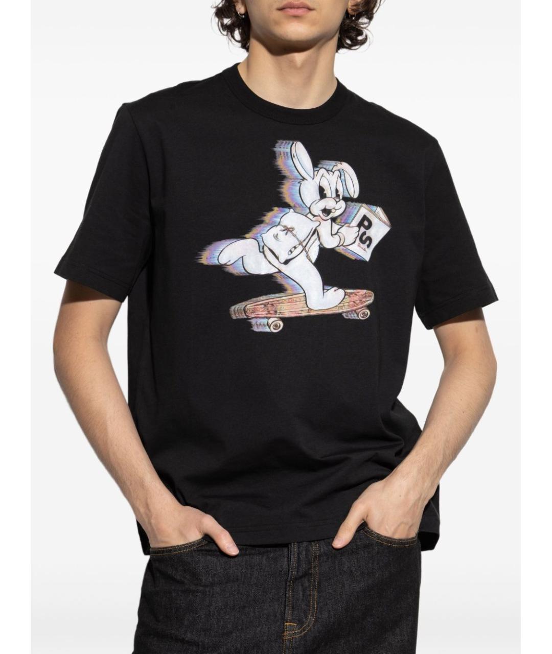 PS BY PAUL SMITH Черная хлопковая футболка, фото 2