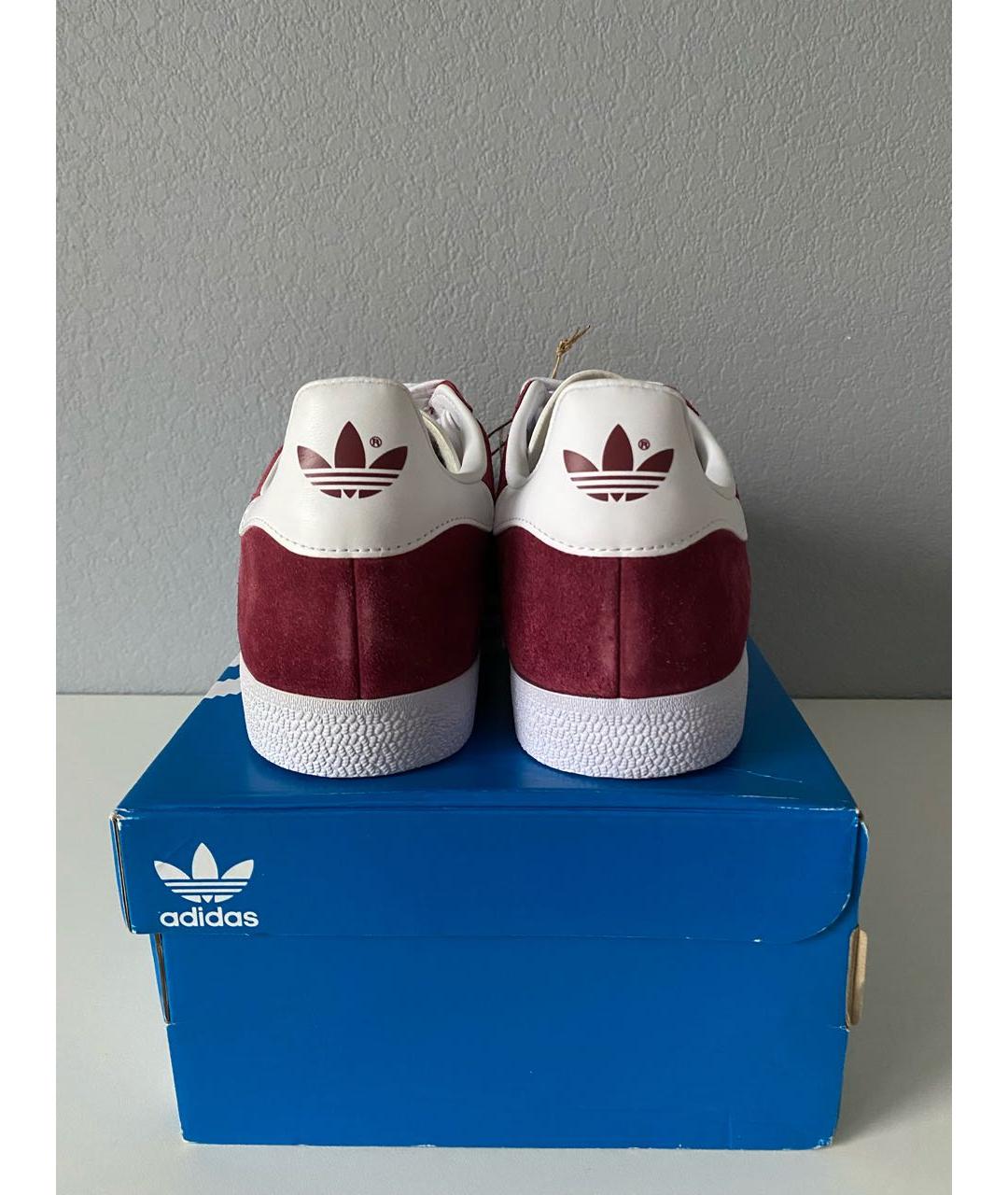 ADIDAS Бордовые замшевые кроссовки, фото 5