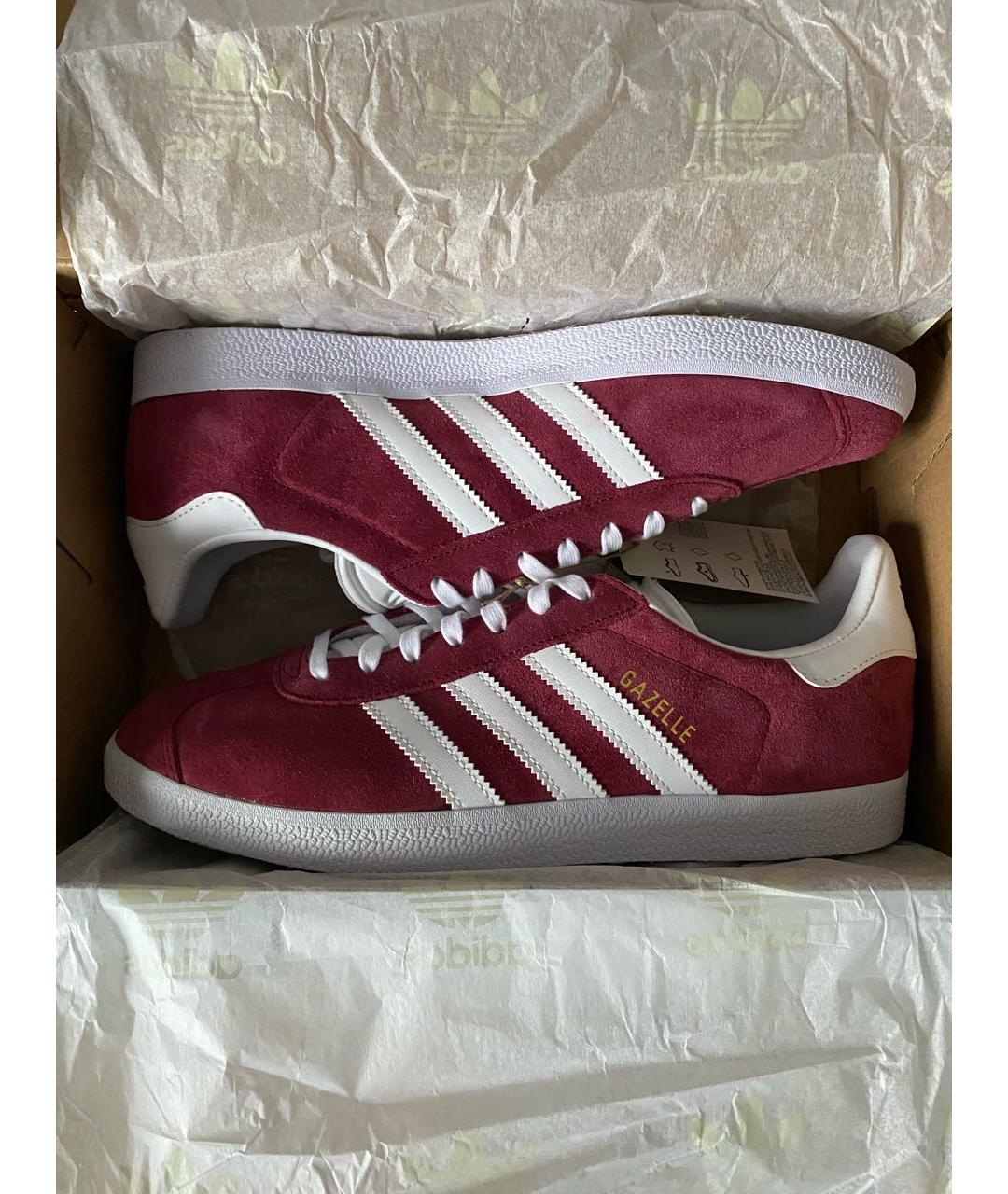 ADIDAS Бордовые замшевые кроссовки, фото 2