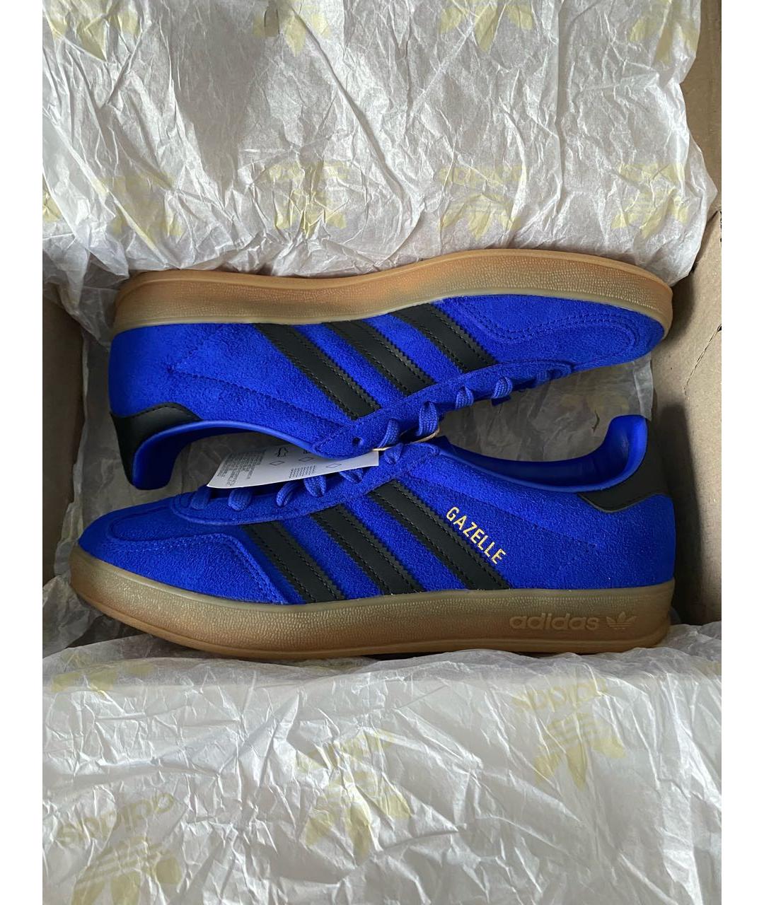ADIDAS Синие замшевые кроссовки, фото 2