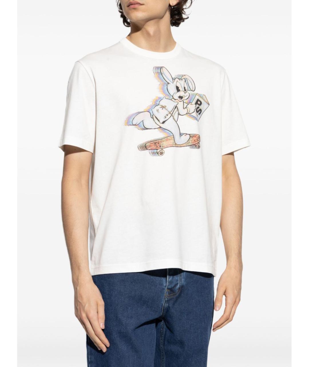PS BY PAUL SMITH Белая хлопковая футболка, фото 4