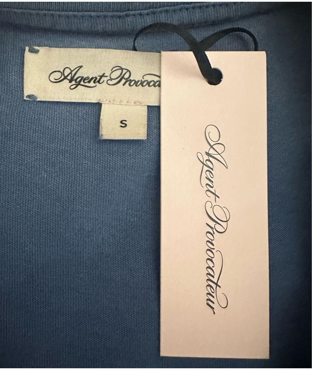 AGENT PROVOCATEUR Голубая хлопковая футболка, фото 3