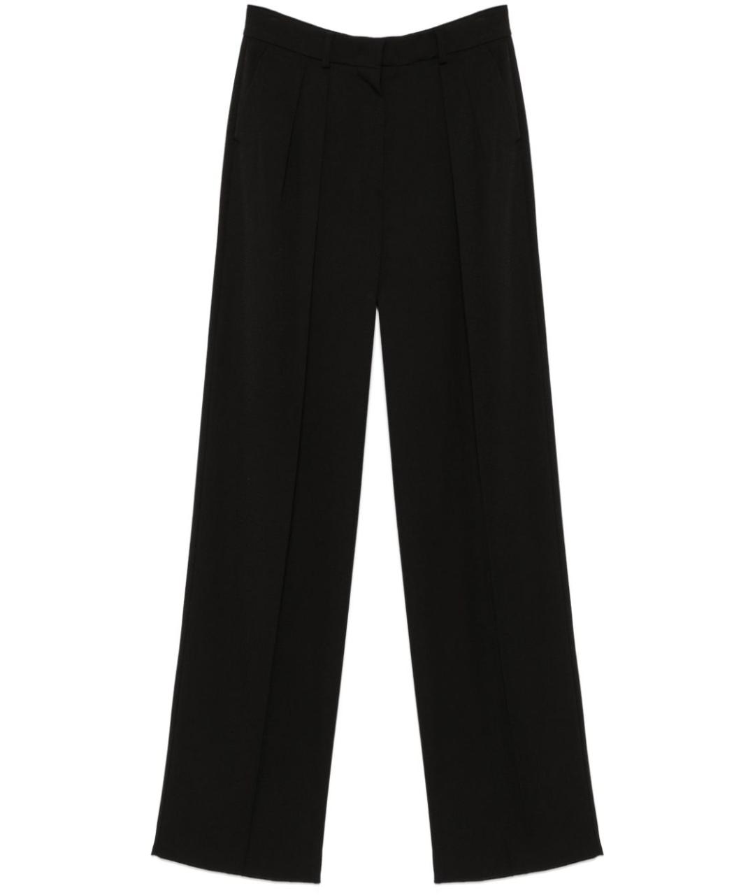 SPORTMAX Черные вискозные прямые брюки, фото 1