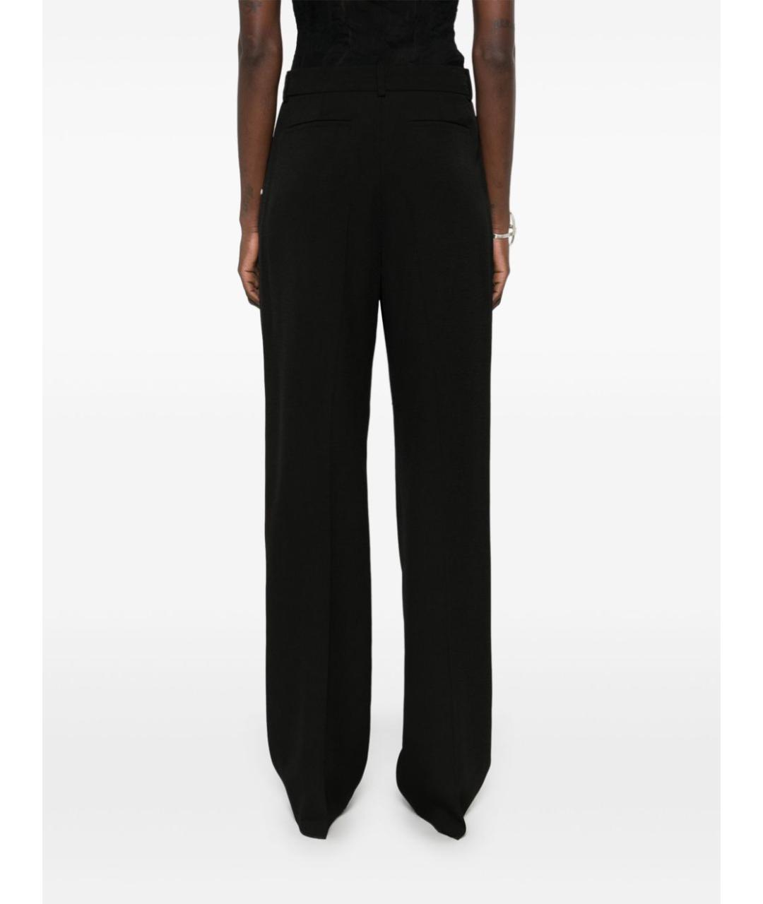 SPORTMAX Черные вискозные прямые брюки, фото 4