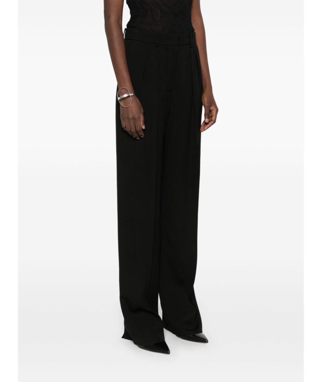 SPORTMAX Черные вискозные прямые брюки, фото 3
