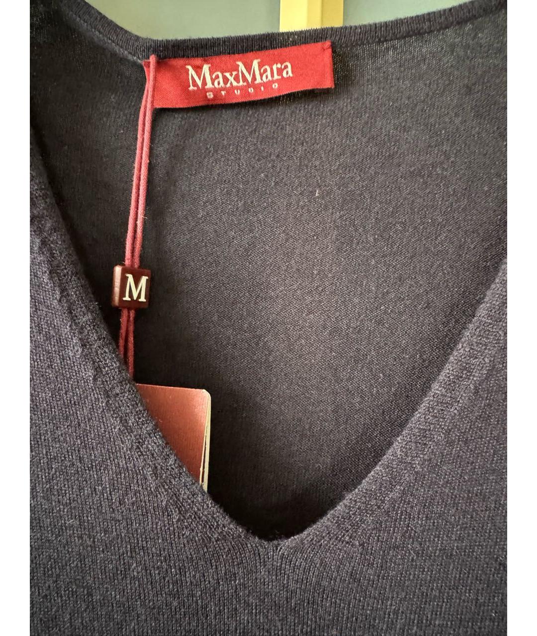 MAX MARA STUDIO Темно-синий шерстяной джемпер / свитер, фото 3