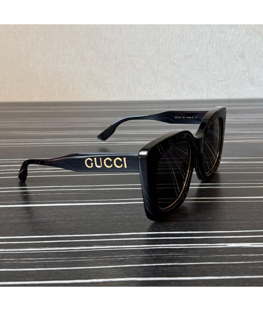 GUCCI Черные пластиковые солнцезащитные очки, фото 2