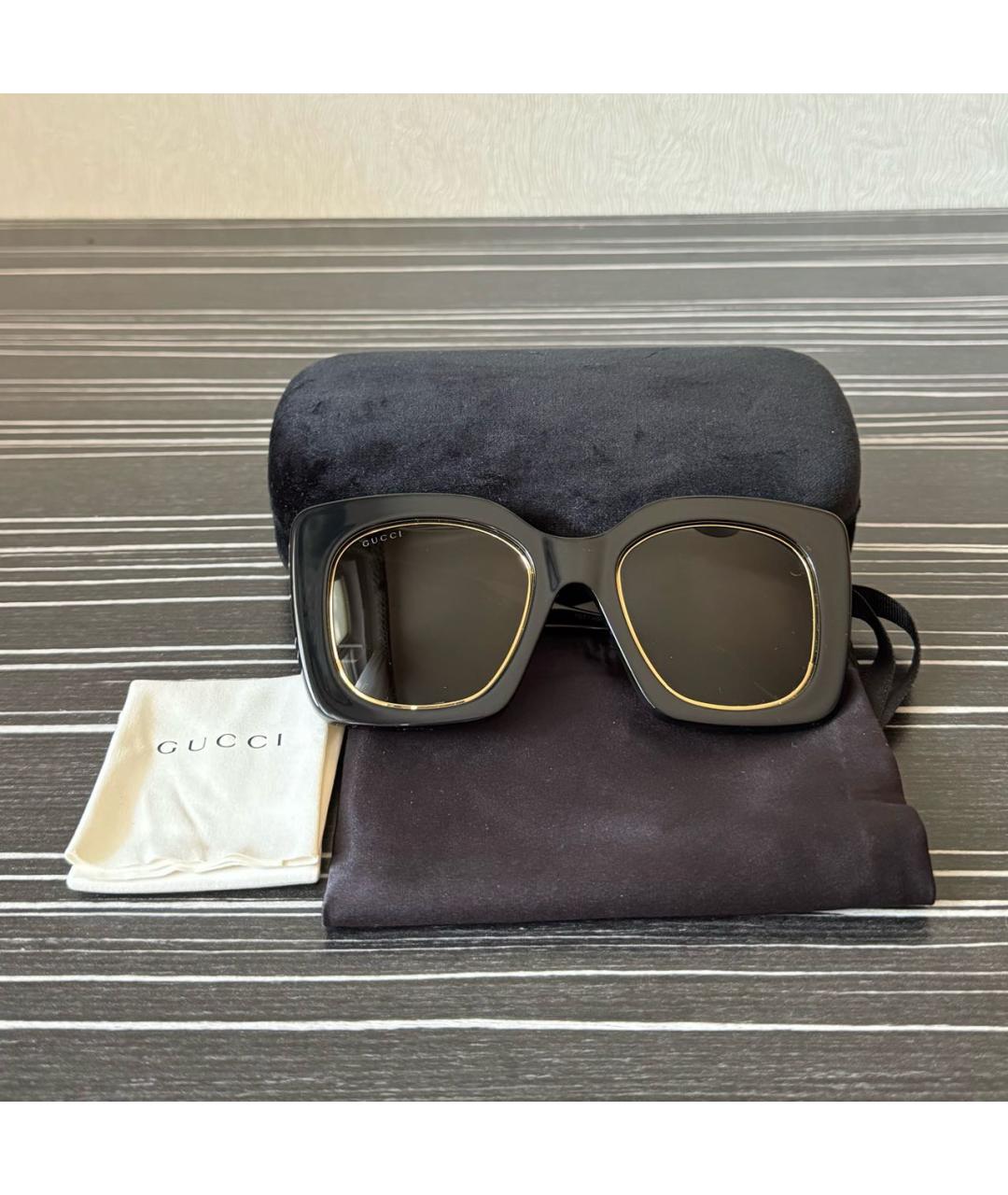 GUCCI Черные пластиковые солнцезащитные очки, фото 4