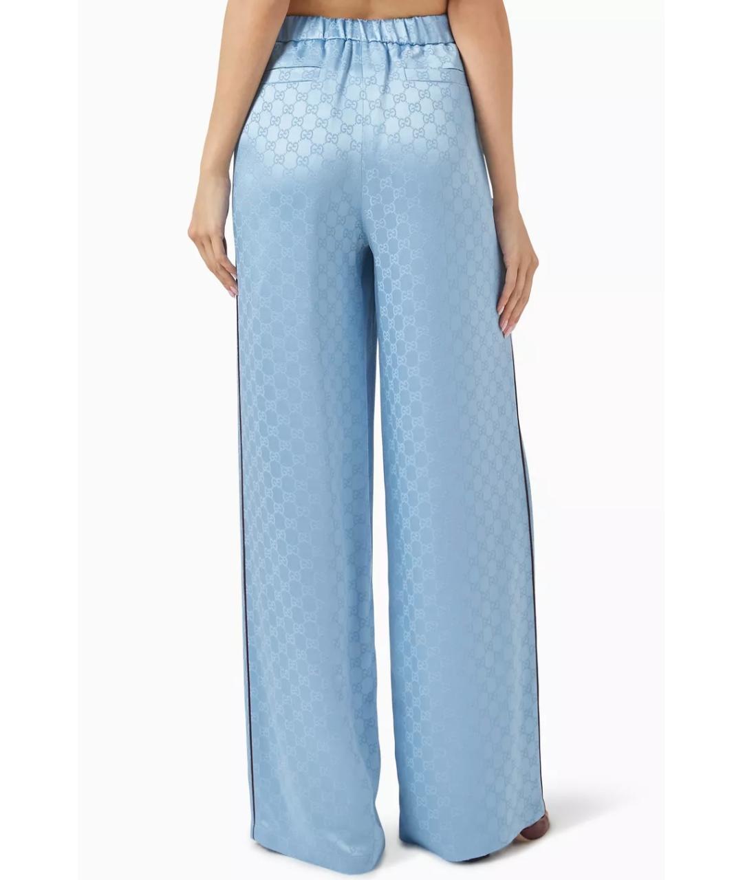 GUCCI Голубые прямые брюки, фото 5