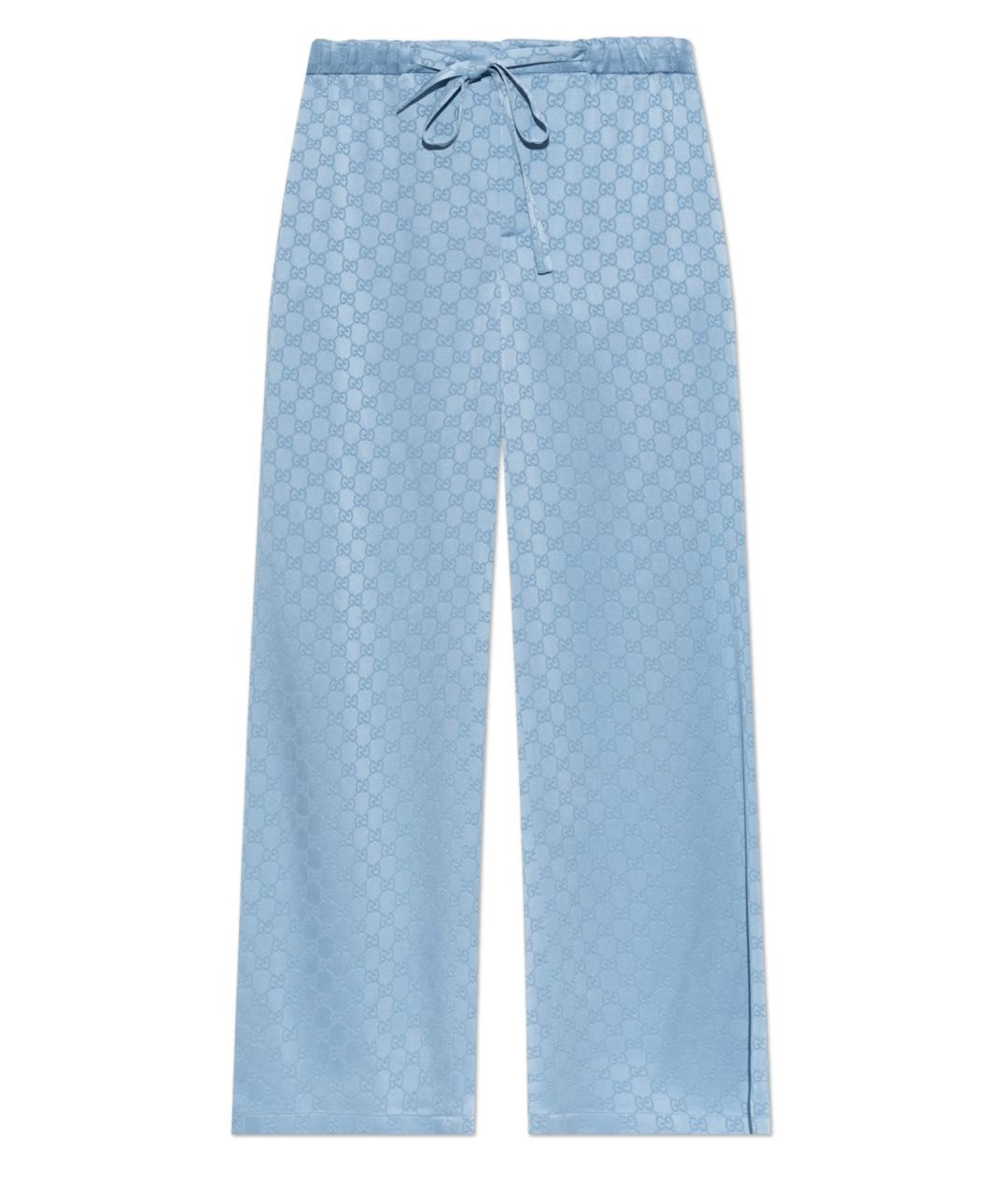 GUCCI Голубые прямые брюки, фото 1