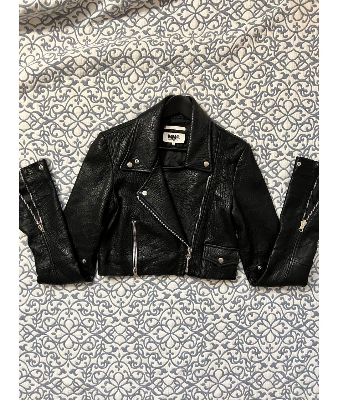 MAISON MARGIELA Черная кожаная куртка, фото 5
