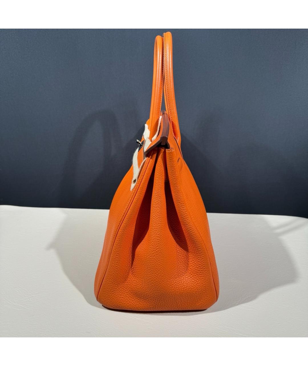 HERMES Оранжевая кожаная сумка через плечо, фото 5