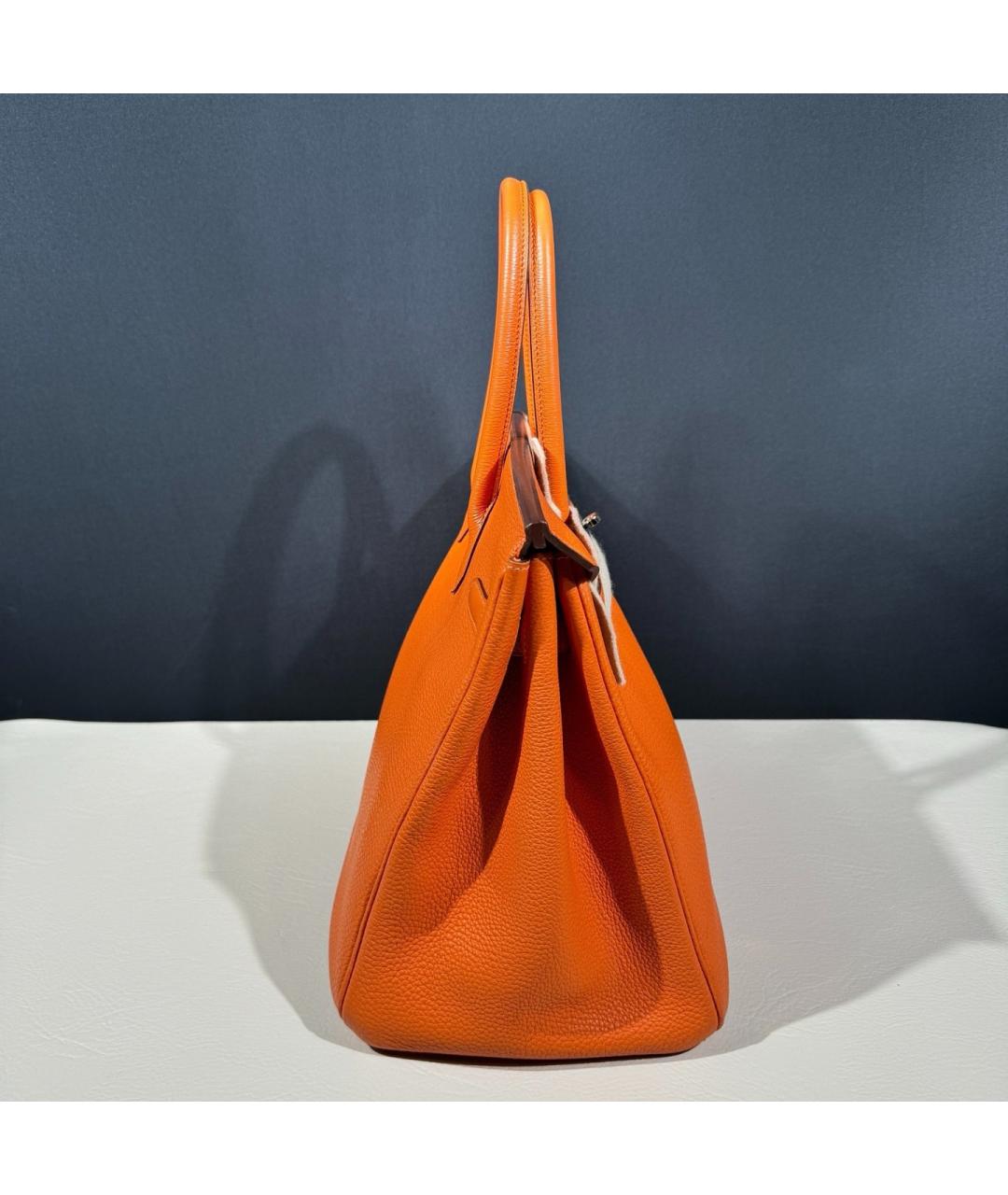 HERMES Оранжевая кожаная сумка через плечо, фото 4