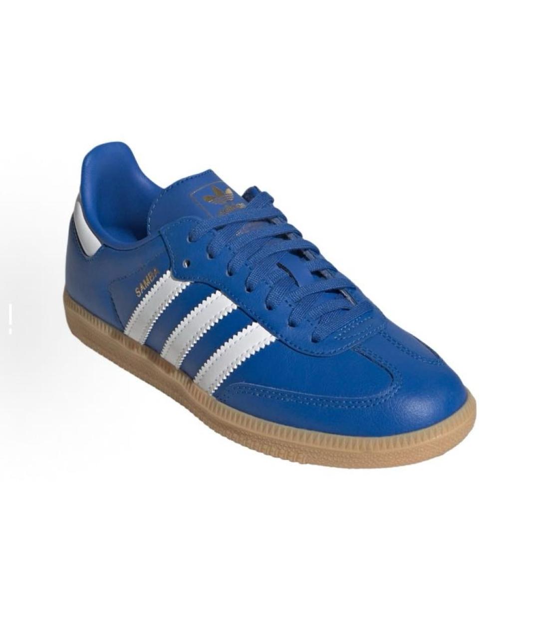 ADIDAS Синие кожаные кроссовки, фото 3