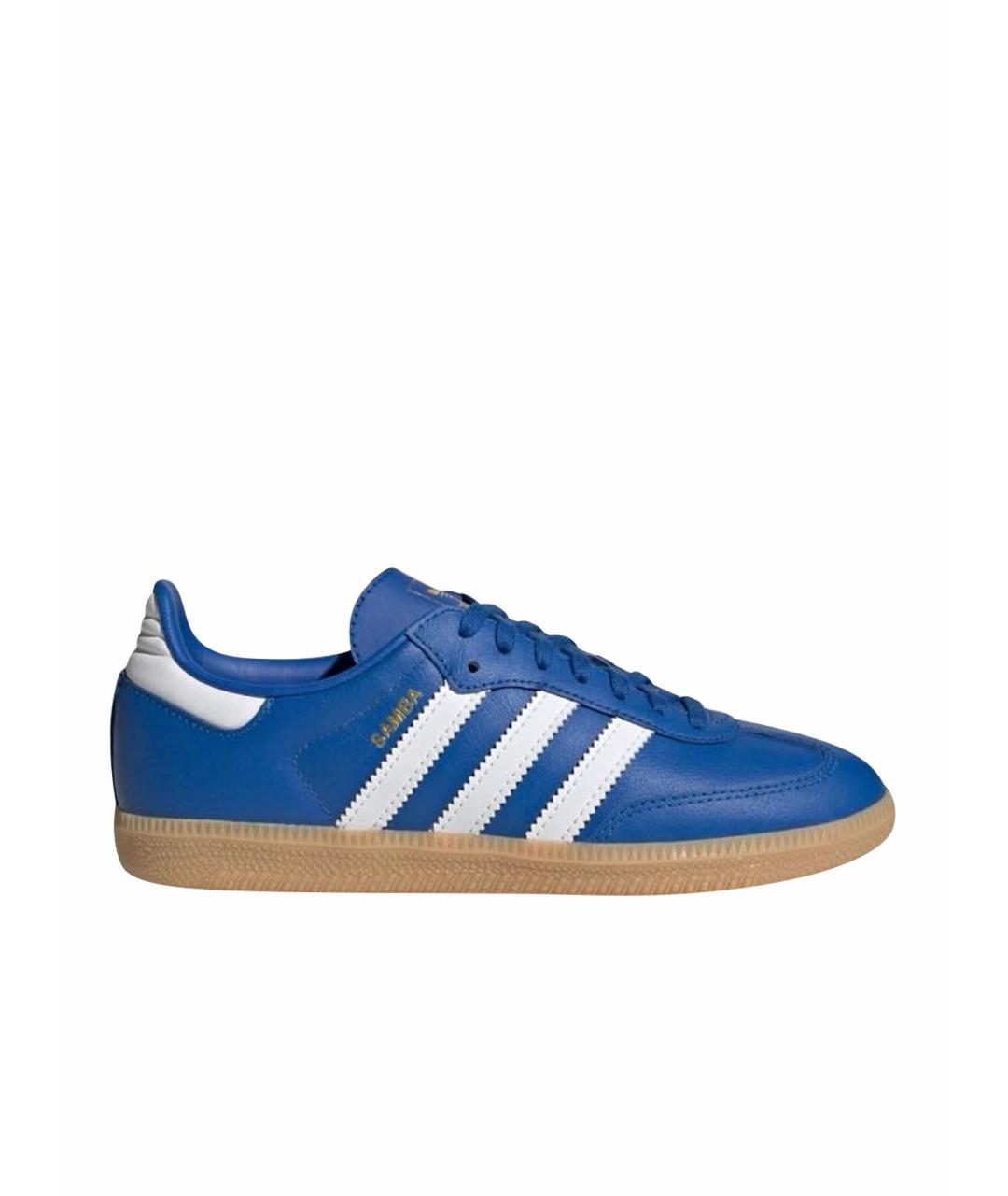 ADIDAS Синие кожаные кроссовки, фото 1