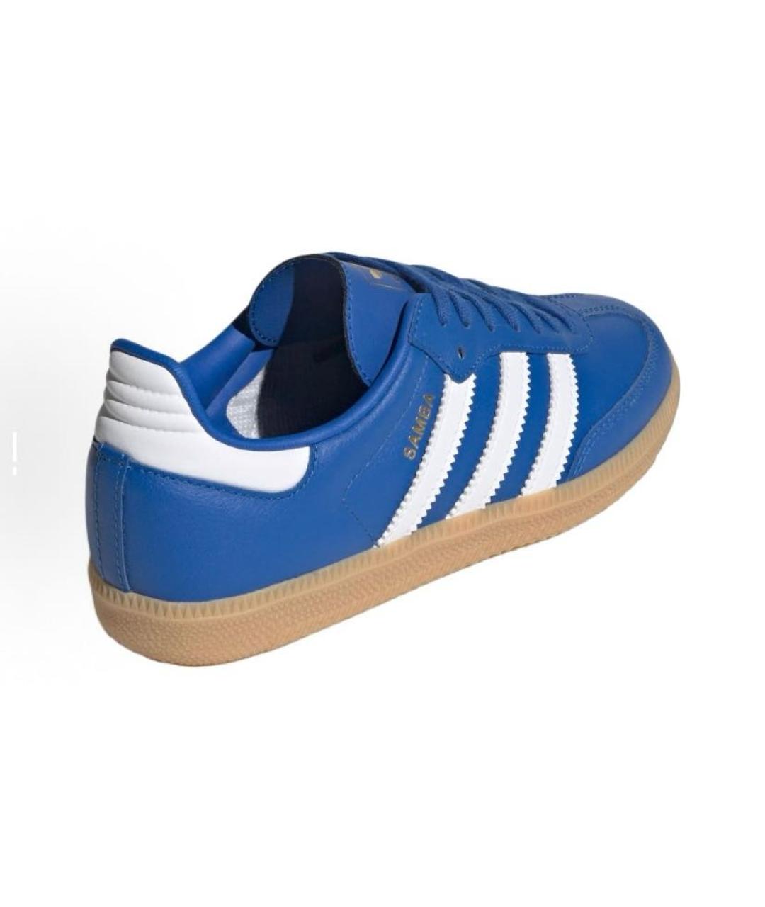 ADIDAS Синие кожаные кроссовки, фото 4