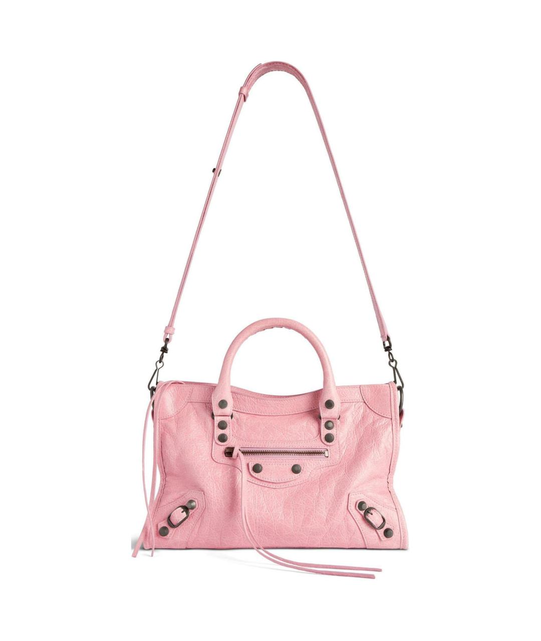 BALENCIAGA Розовая кожаная сумка с короткими ручками, фото 2
