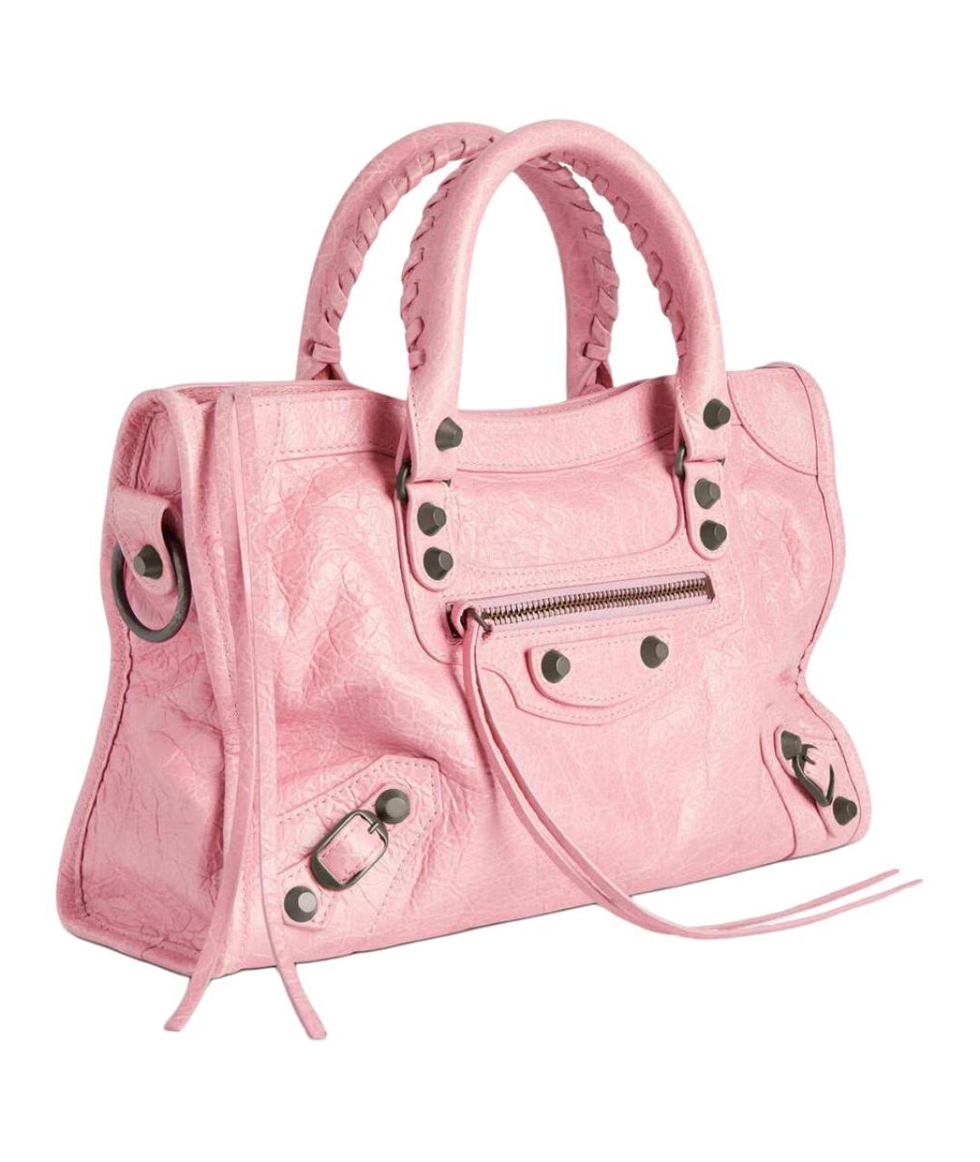 BALENCIAGA Розовая кожаная сумка с короткими ручками, фото 3