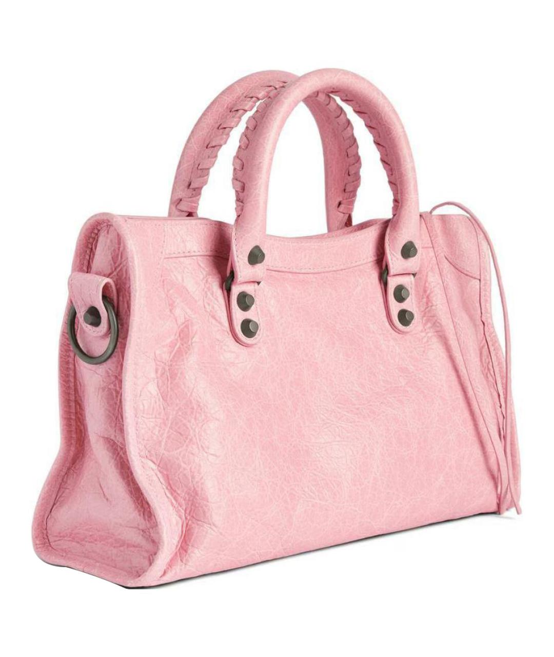BALENCIAGA Розовая кожаная сумка с короткими ручками, фото 4