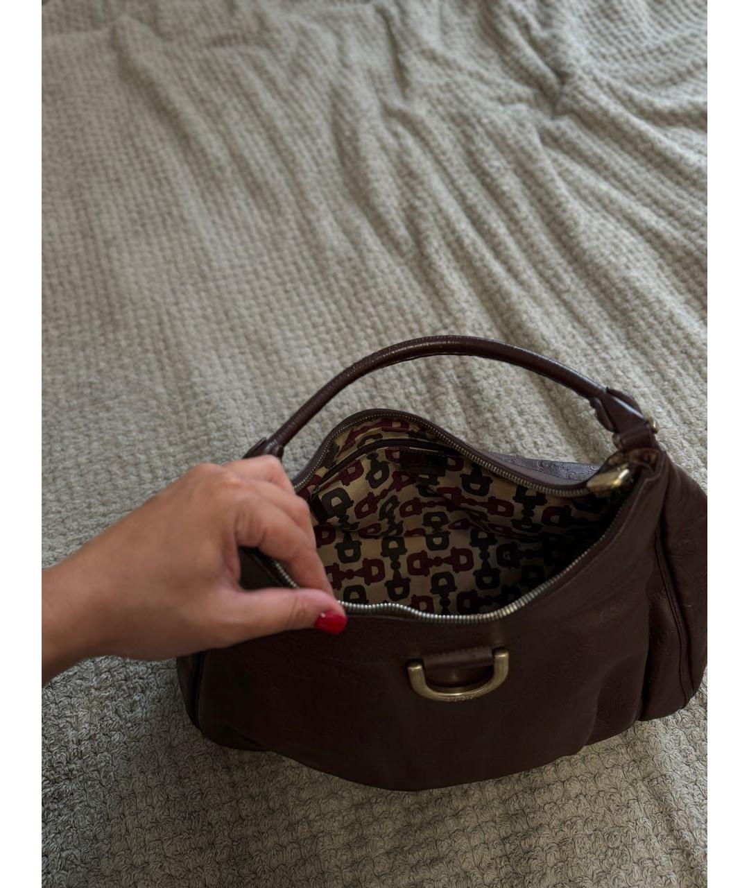 GUCCI Коричневая кожаная сумка тоут, фото 4