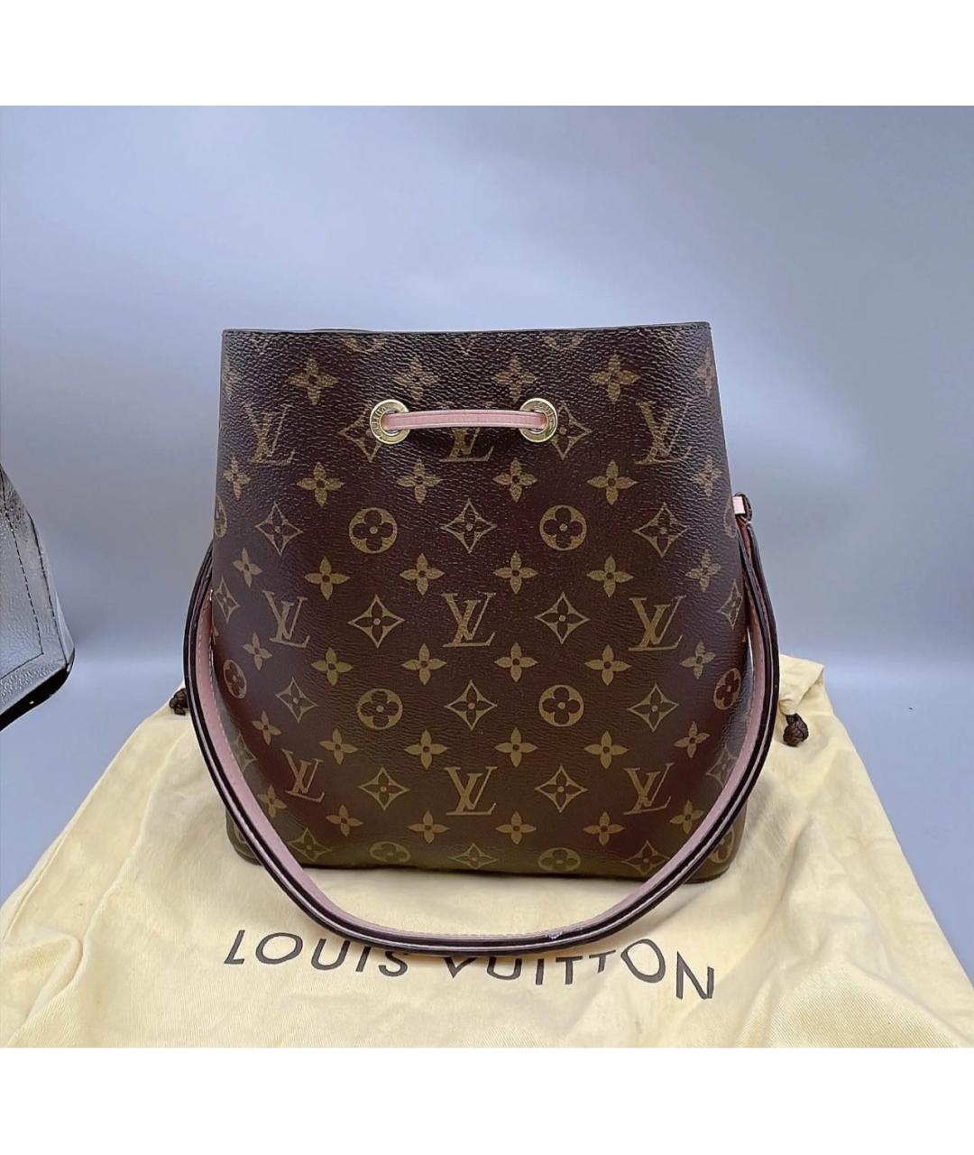 LOUIS VUITTON Коричневая кожаная сумка тоут, фото 2