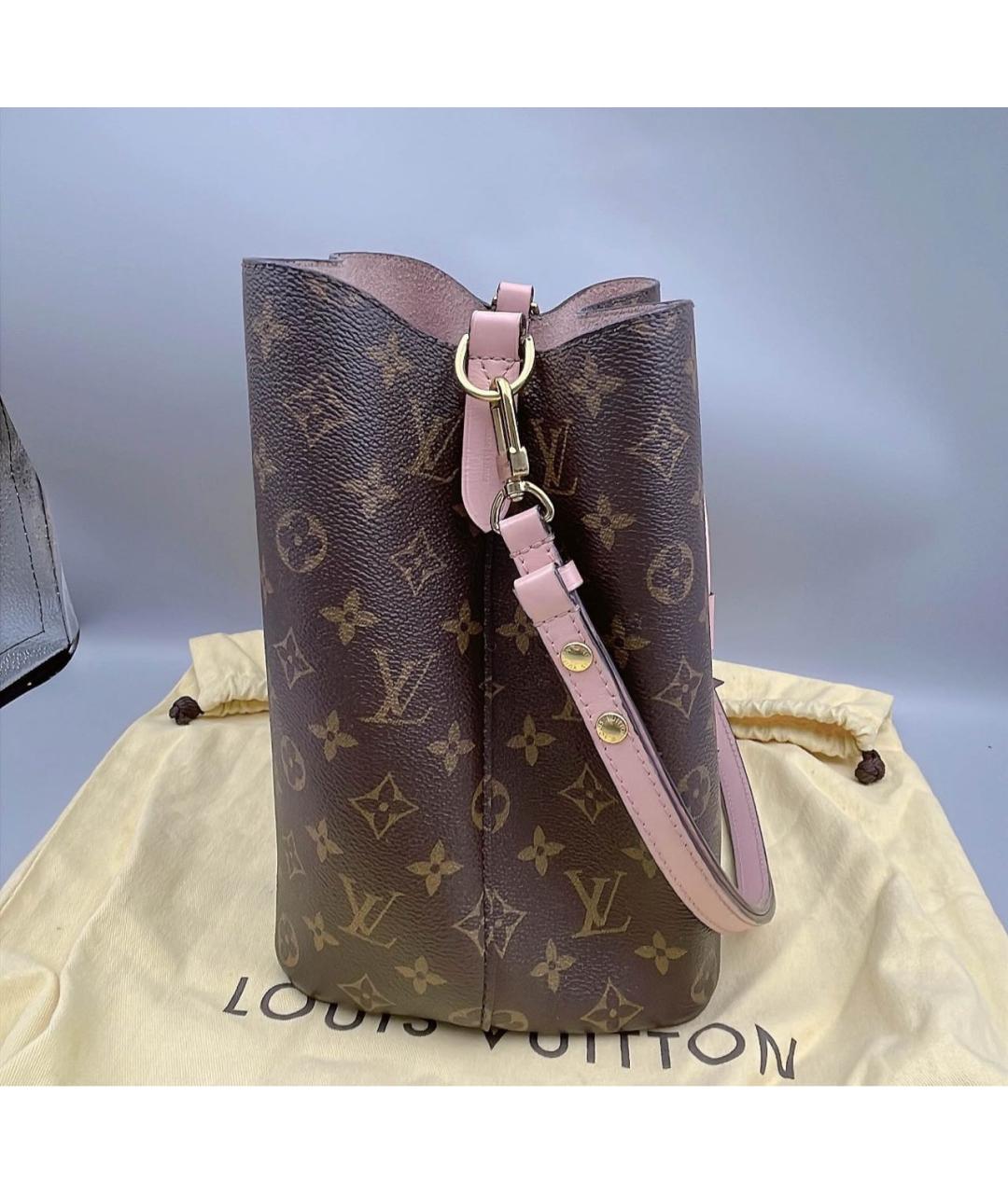 LOUIS VUITTON Коричневая кожаная сумка тоут, фото 3