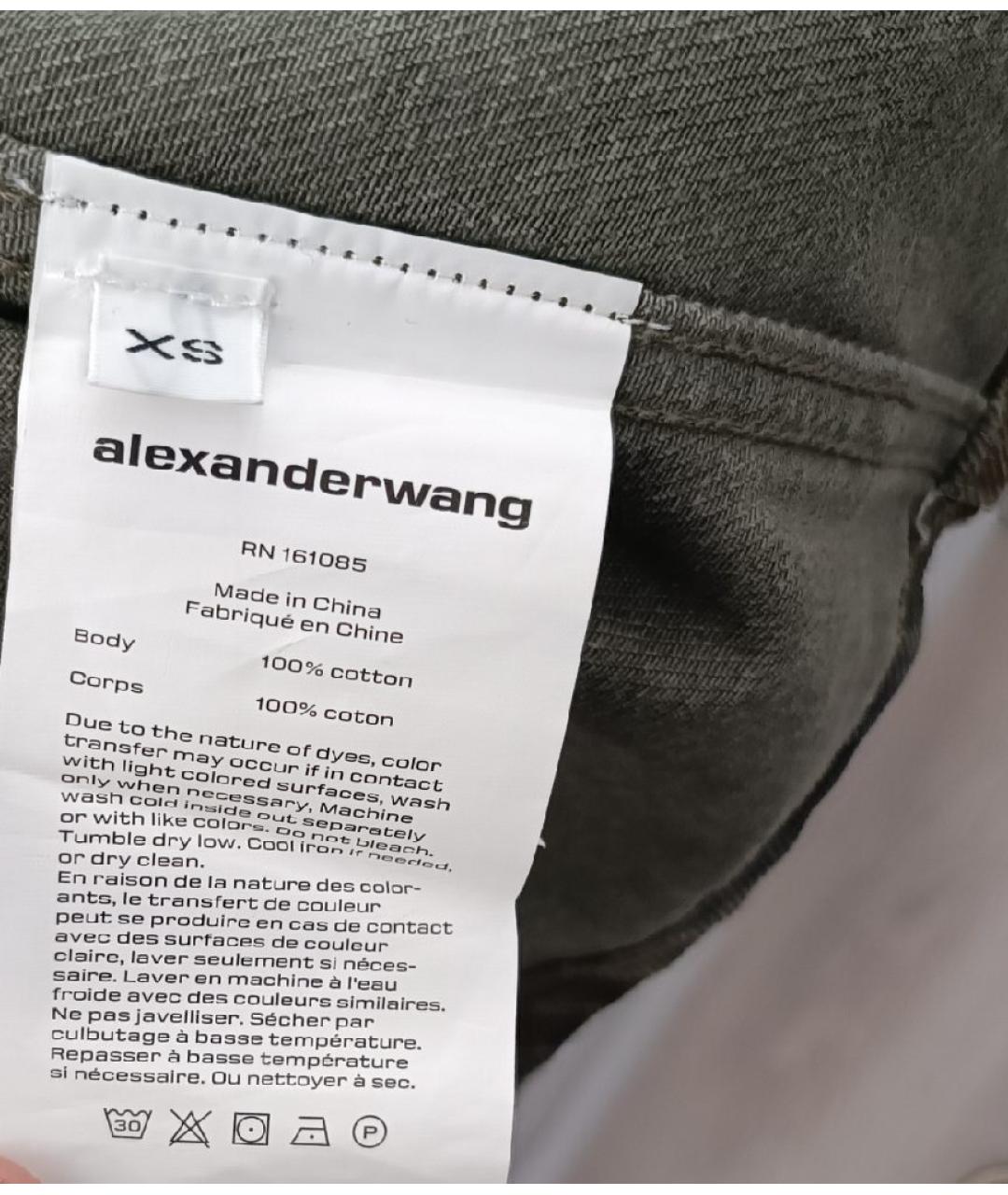 ALEXANDER WANG Хаки хлопковая куртка, фото 4