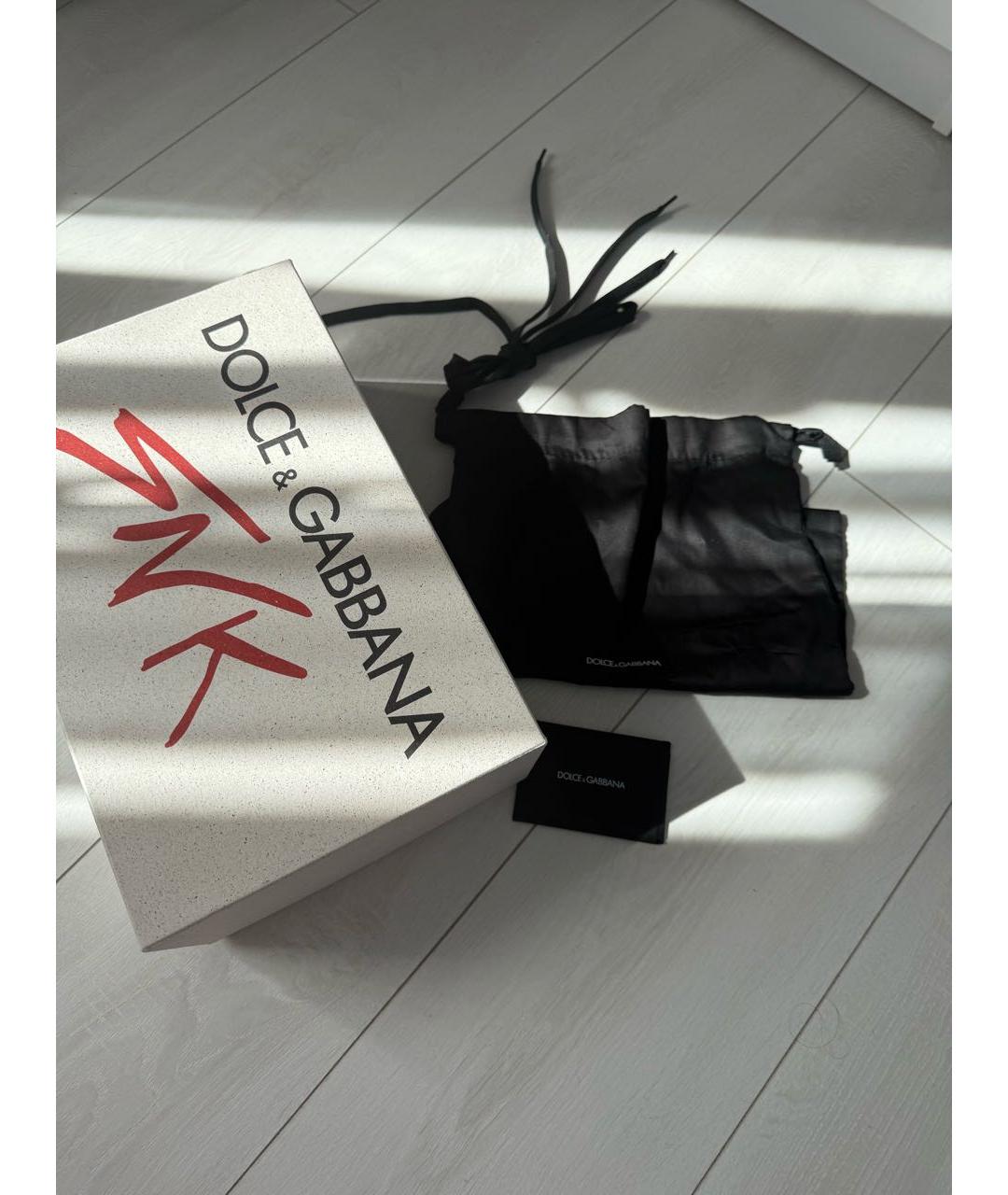 DOLCE&GABBANA Белые кожаные кеды, фото 5