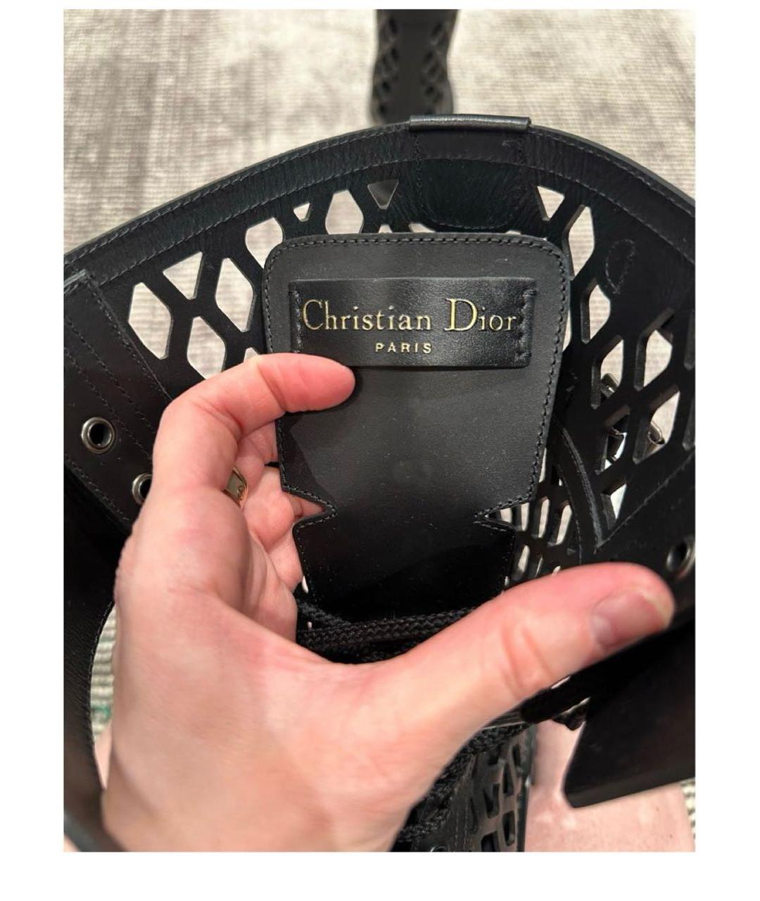 CHRISTIAN DIOR Черные кожаные ботинки, фото 2