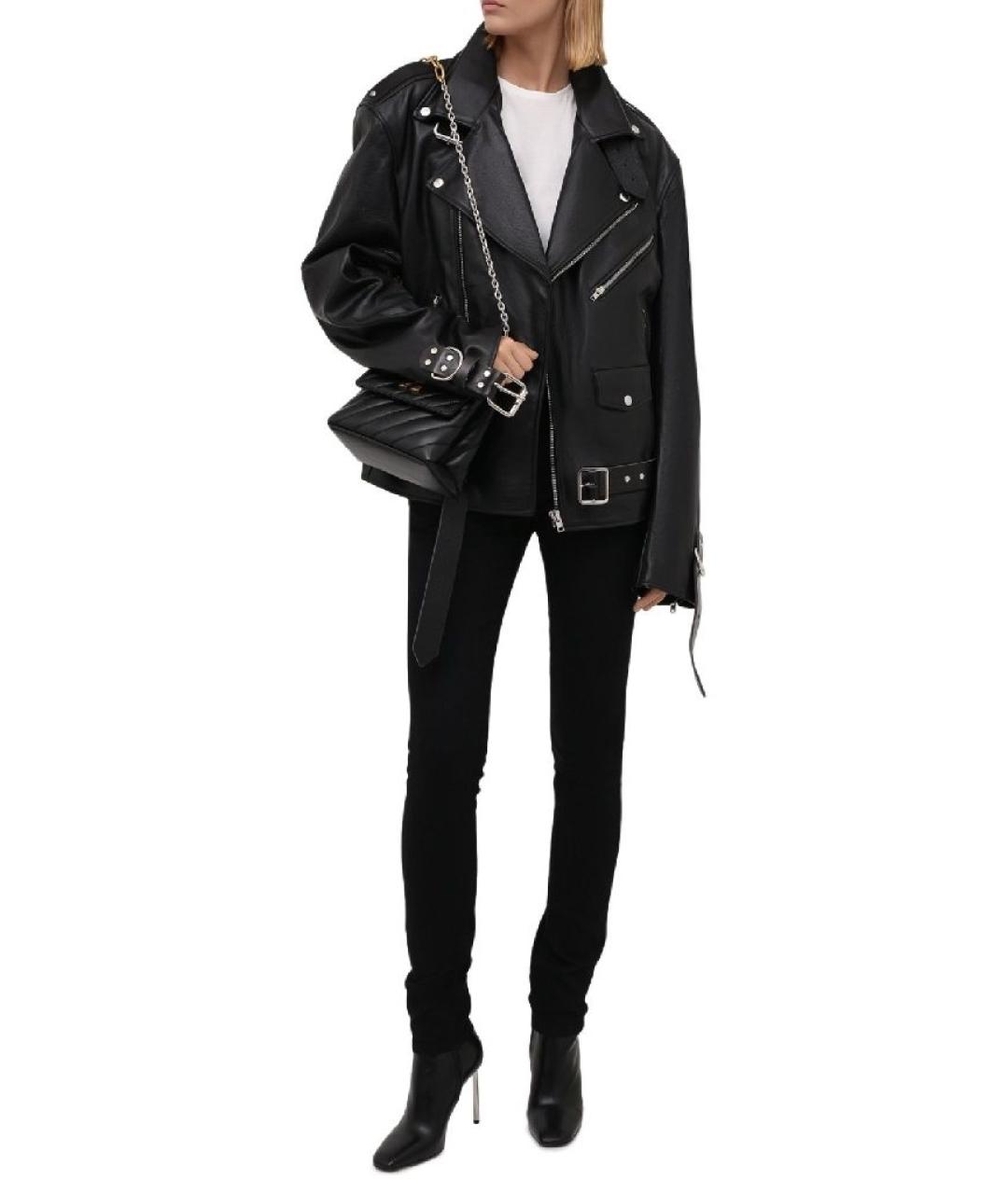 SAINT LAURENT Черные хлопковые прямые джинсы, фото 2