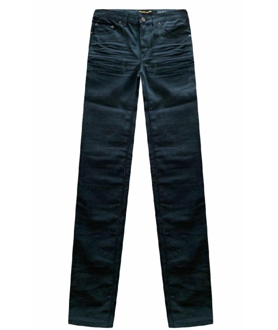 SAINT LAURENT Черные хлопковые прямые джинсы, фото 1