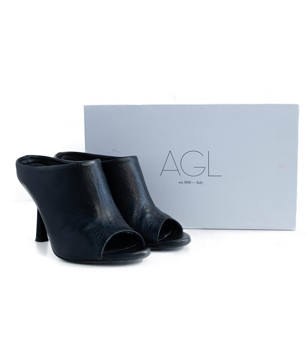 AGL Черные кожаные мюли, фото 6