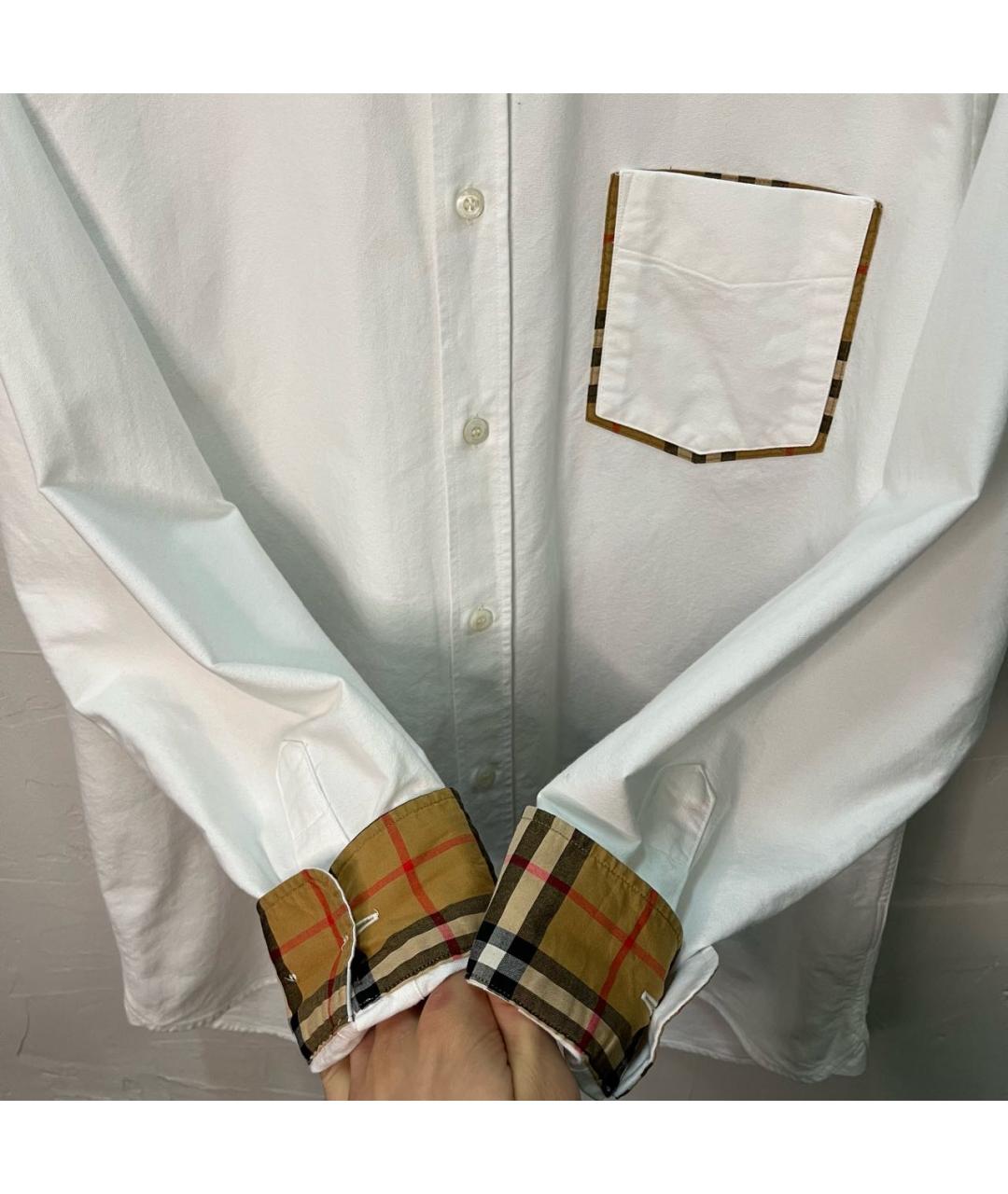 BURBERRY Белая хлопковая кэжуал рубашка, фото 5