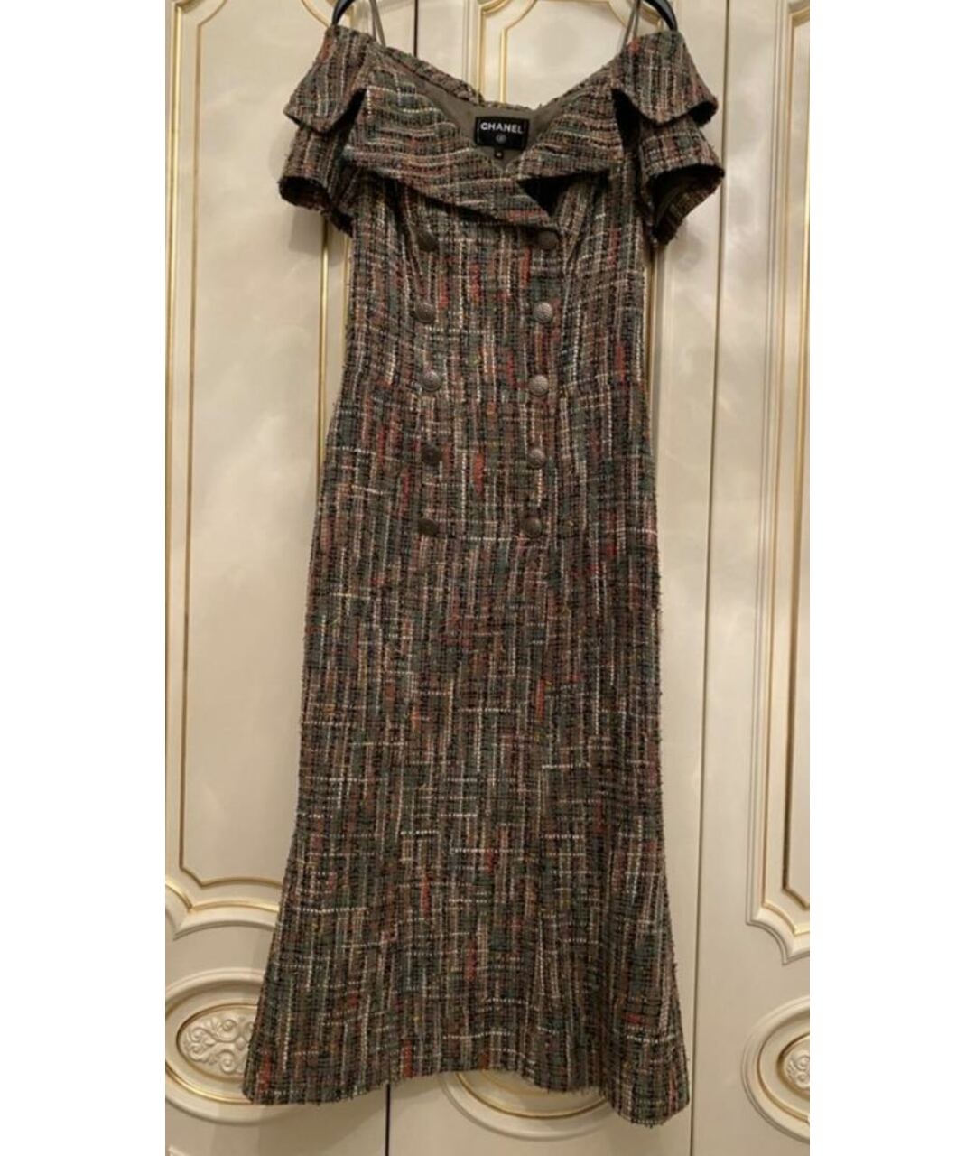 CHANEL Мульти твидовое повседневное платье, фото 6