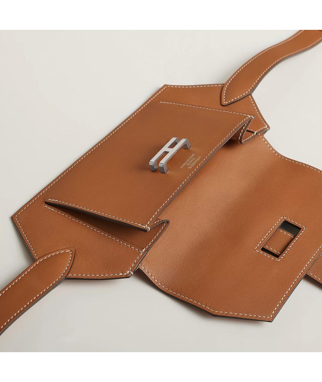 HERMES Коричневая кожаная поясная сумка, фото 3