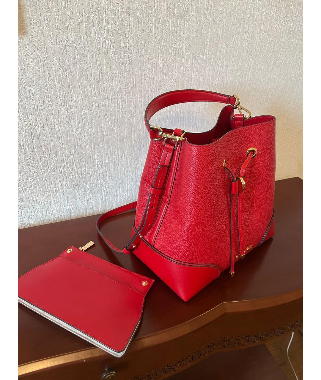 MICHAEL KORS Красная кожаная сумка с короткими ручками, фото 2