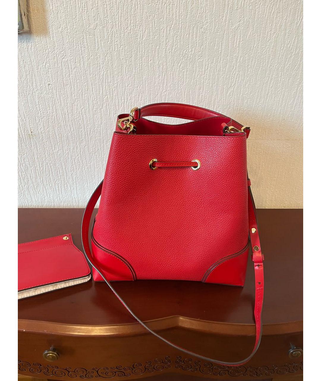 MICHAEL KORS Красная кожаная сумка с короткими ручками, фото 3