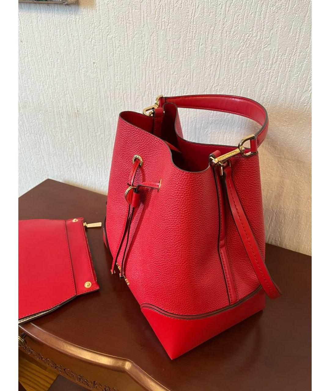 MICHAEL KORS Красная кожаная сумка с короткими ручками, фото 6
