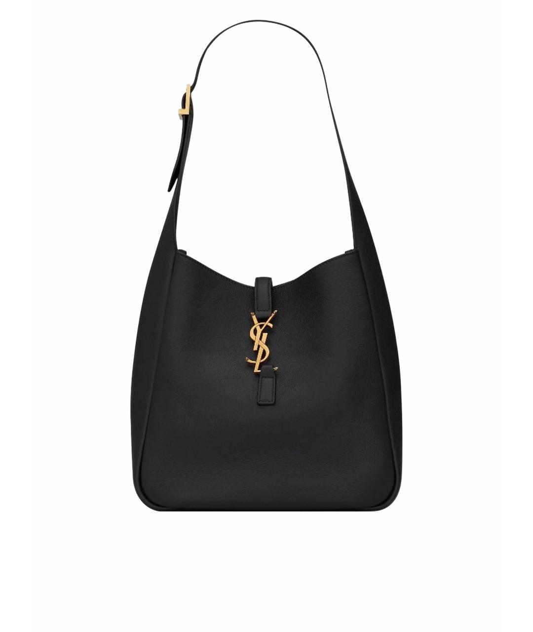 SAINT LAURENT Черная кожаная сумка тоут, фото 5
