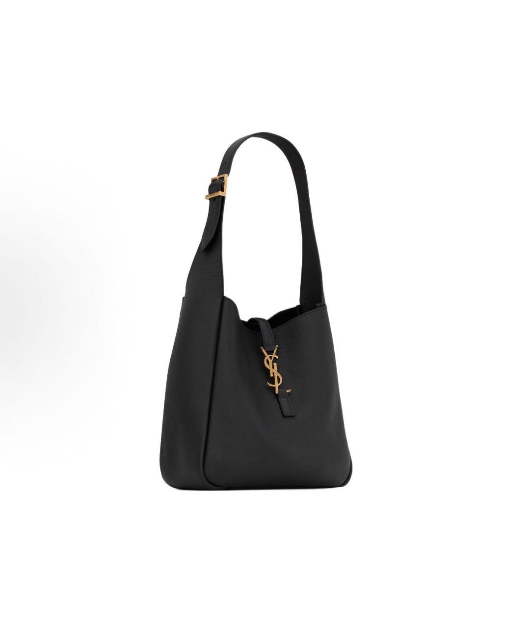 SAINT LAURENT Черная кожаная сумка тоут, фото 2
