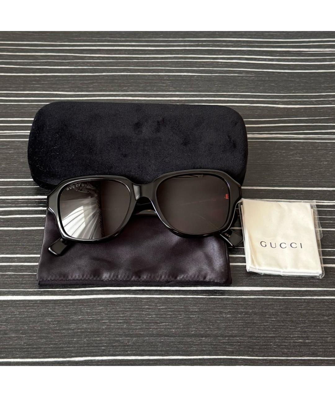 GUCCI Коричневые пластиковые солнцезащитные очки, фото 5