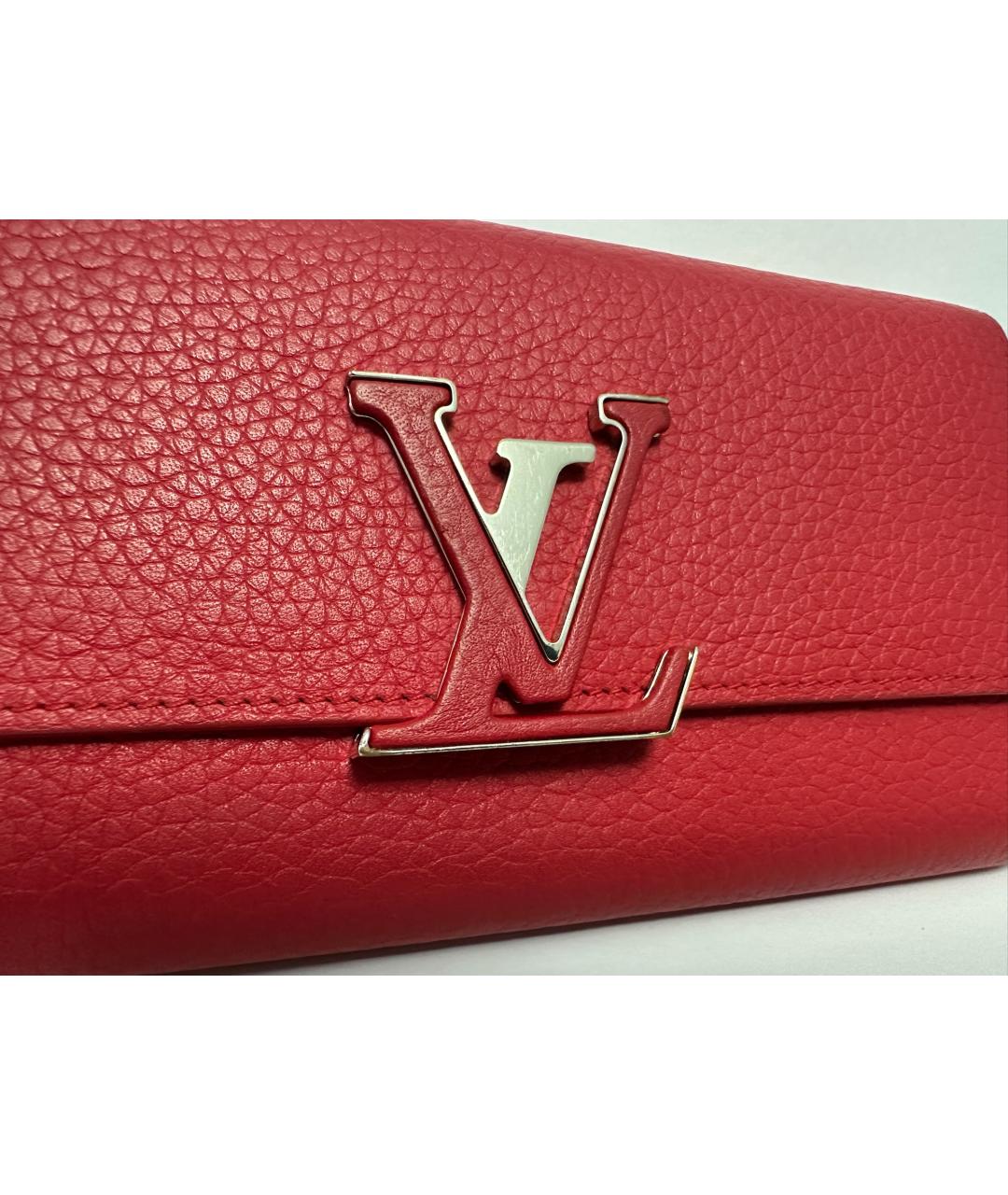 LOUIS VUITTON Коралловый кожаный кошелек, фото 2