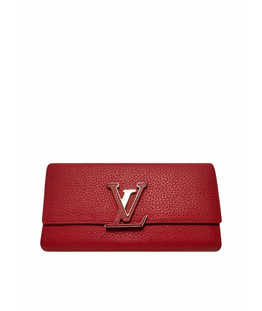 LOUIS VUITTON Коралловый кожаный кошелек, фото 1