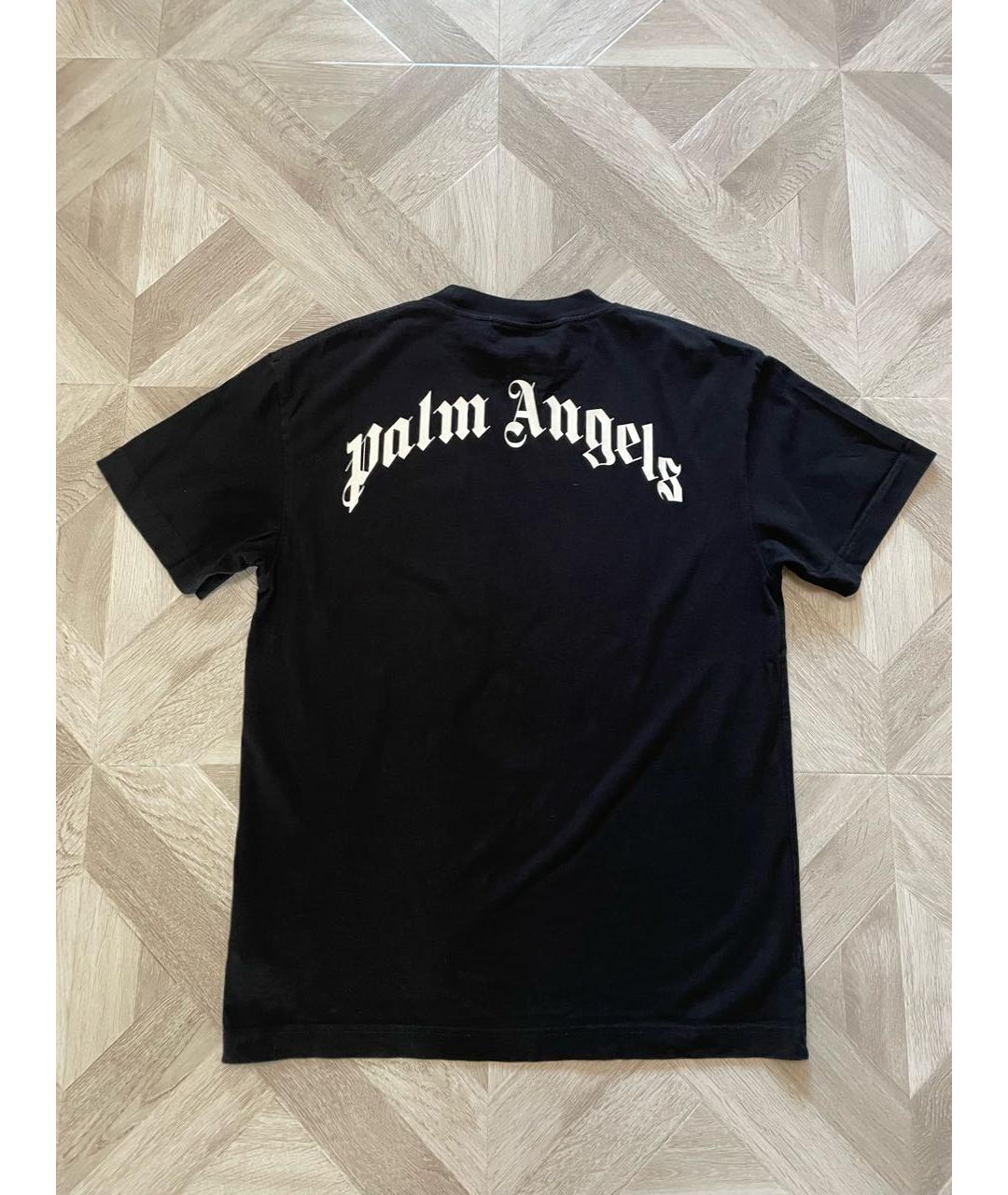 PALM ANGELS Черная хлопковая футболка, фото 2