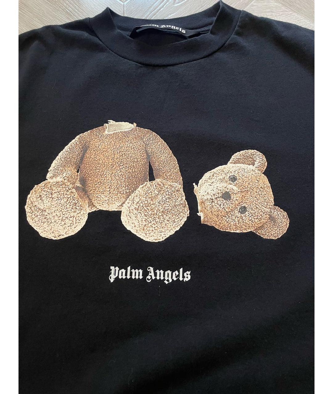 PALM ANGELS Черная хлопковая футболка, фото 3